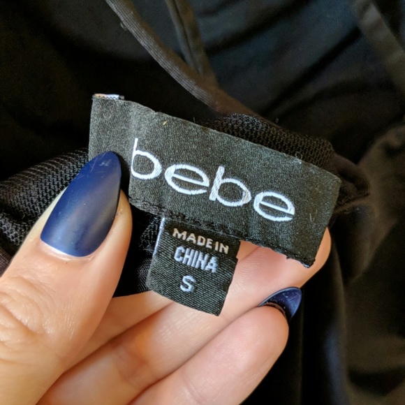 Spandex Cage Back BeBe Strapless Little Black Dress - Picture 5 of 7